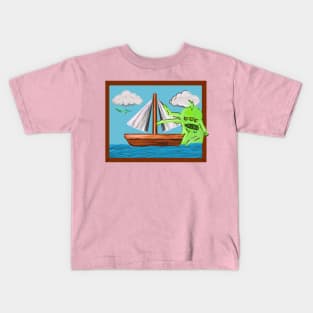 Simpsons Sailboat Painting w/ HG Blob & PlanEx Ship Kids T-Shirt